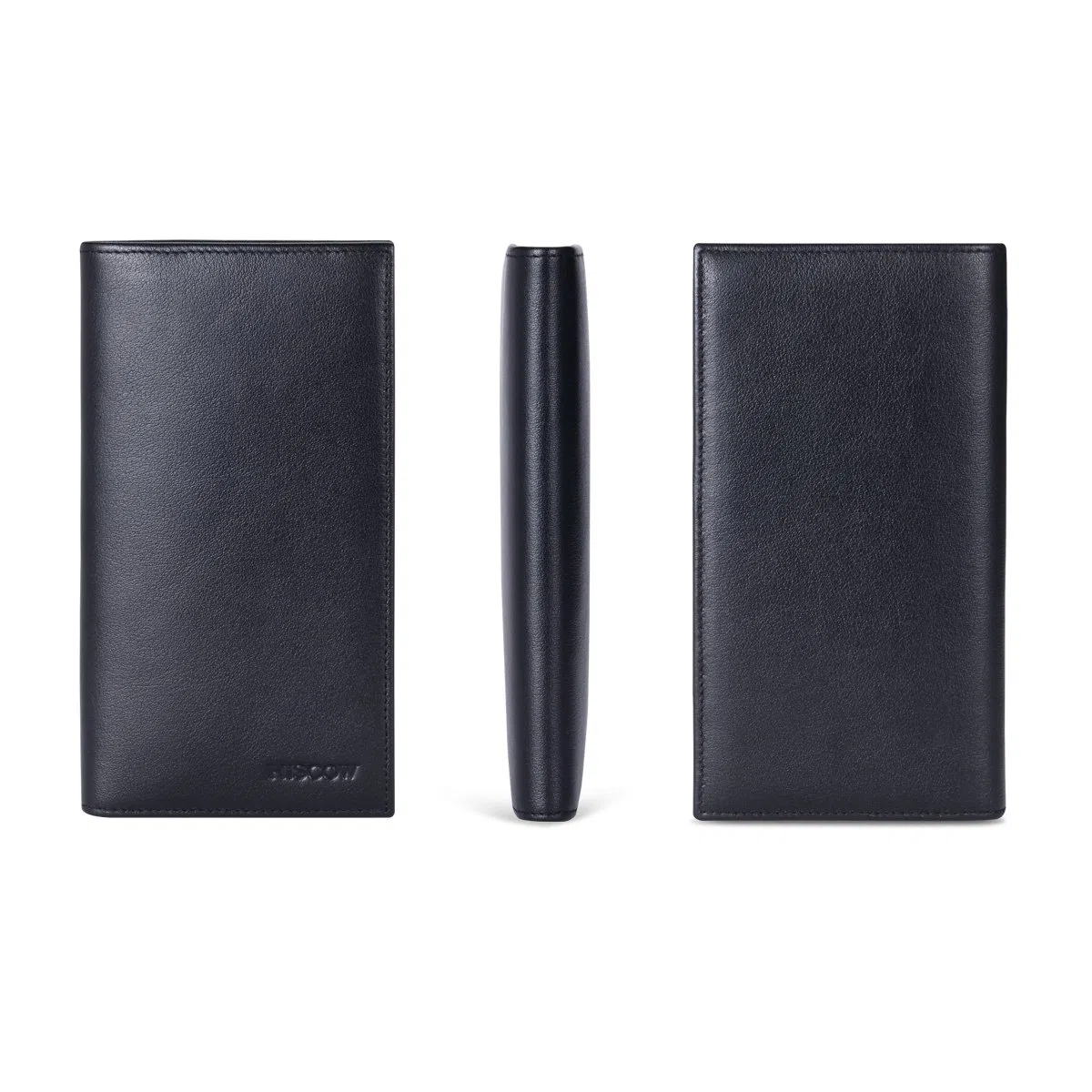 HISCOW - Copertina minimalista per libretto degli assegni, in pelle pieno fiore