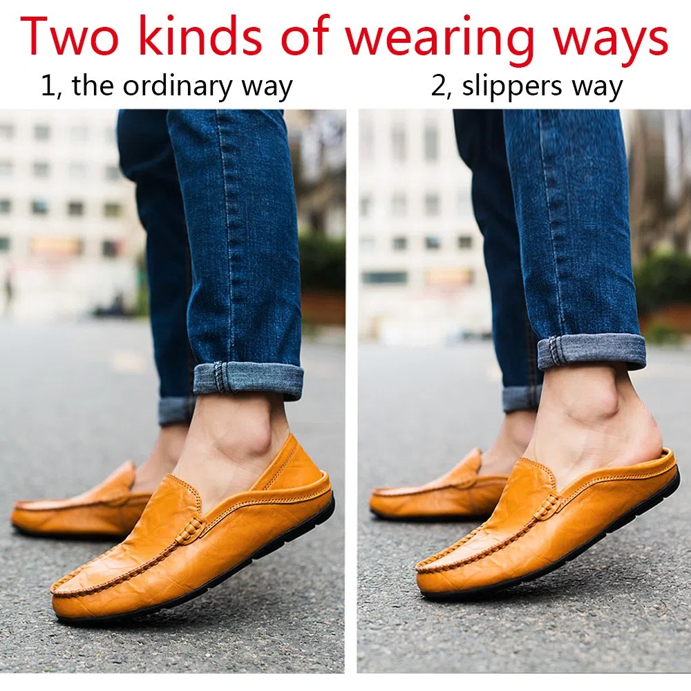 Mocassini Uomo Pelle Estivi Pantofole Casual Eleganti Slip On Scarpe da Guida Scarpe da Barca Classic Loafers