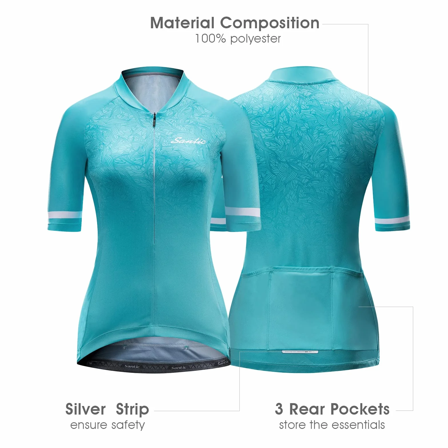 Santic Magliette Ciclismo Donna Maglia Ciclismo Donna Breve Maglietta Bicicletta Camicie Ciclismo per Donna