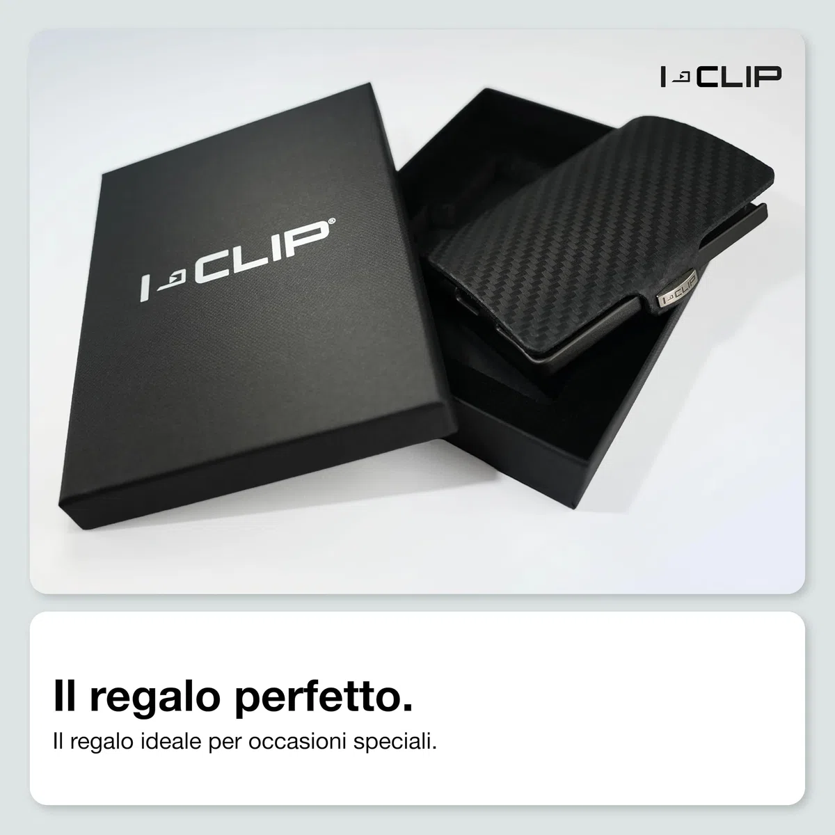 I-CLIP Original Portafoglio Uomo Slim Banconote, Mini Wallet fino a 12 Carte, Portatessere in Vera Pelle, Ultraleggero 22 gr