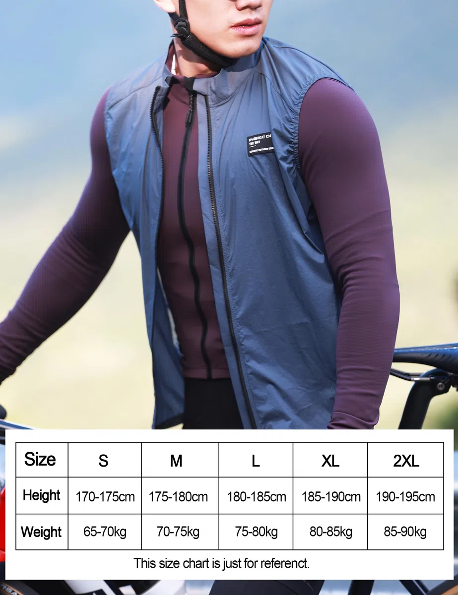 INBIKE Gilet Antivento Ciclismo Uomo Gilet Running Traspirante Gilet Bici Sportivo Leggero Anti-UV Catarifrangente Per Corsa Trekking e Vita Quotidiana Unisex