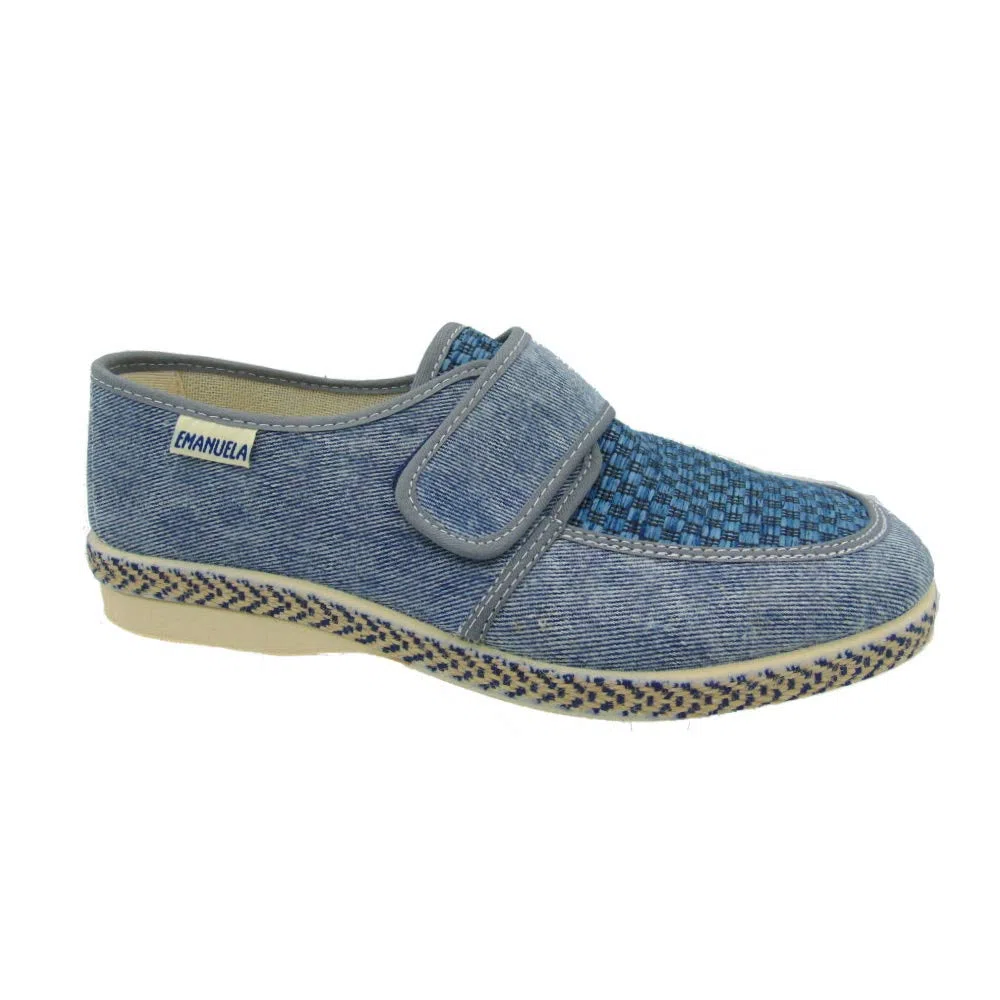 EMANUELA Scarpa Uomo Estiva con Strappo Regolabile Art. 5225 Remart Blu.
