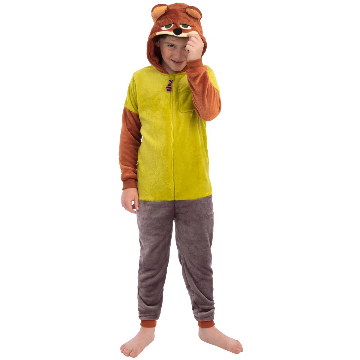 Disney Tutina Zootropolis per Bambini, Pigiama Intero Nick Wilde, Pigiama in Pile per Ragazzi, età 5-13 Anni