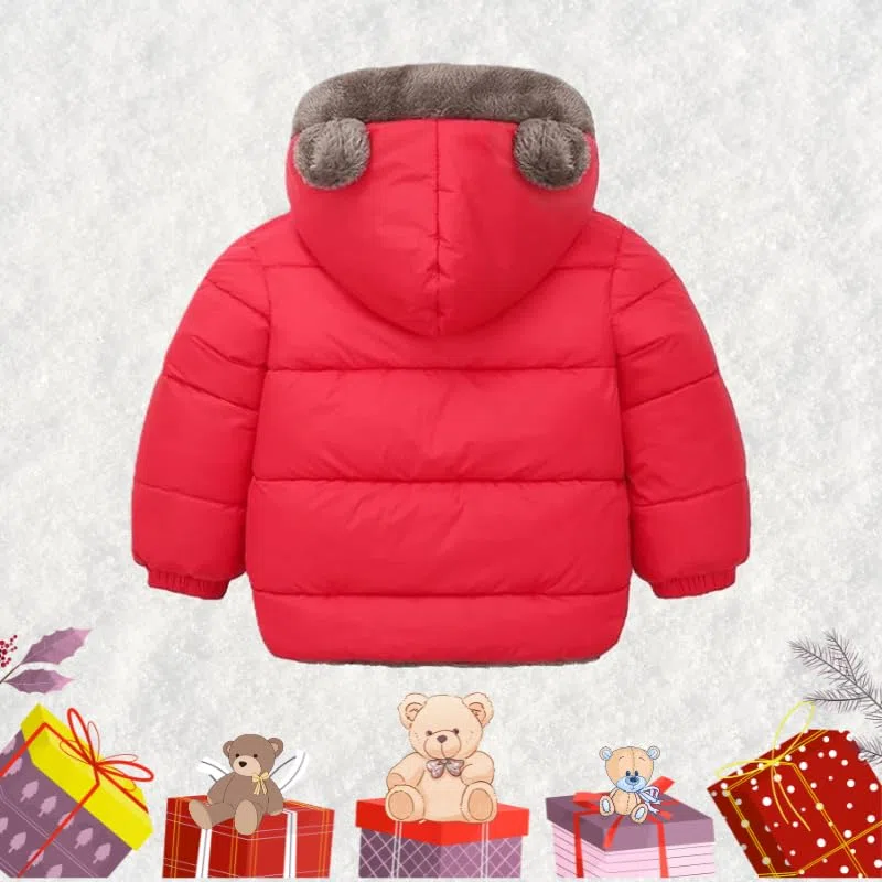 Giacca Invernale Bambino con Cappuccio Orecchie, Piumino Imbottito con Fodera in Pelliccia Sintetica, Caldo Cappotto Invernale