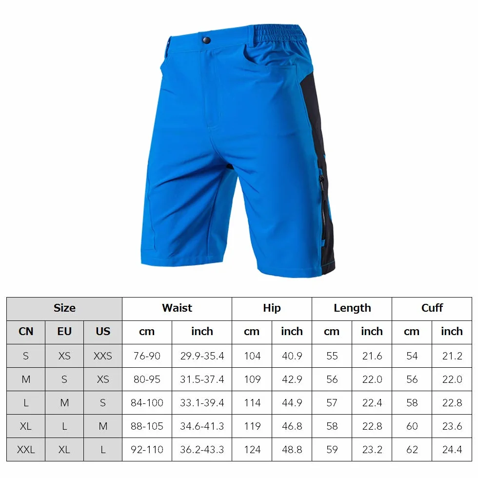 TOMSHOO Pantaloncini MTB Uomo, Pantaloncini Ciclismo Biciclette, Bici MTB Pantaloni Traspirante Shorts per Ciclismo da Corsa All'aperto