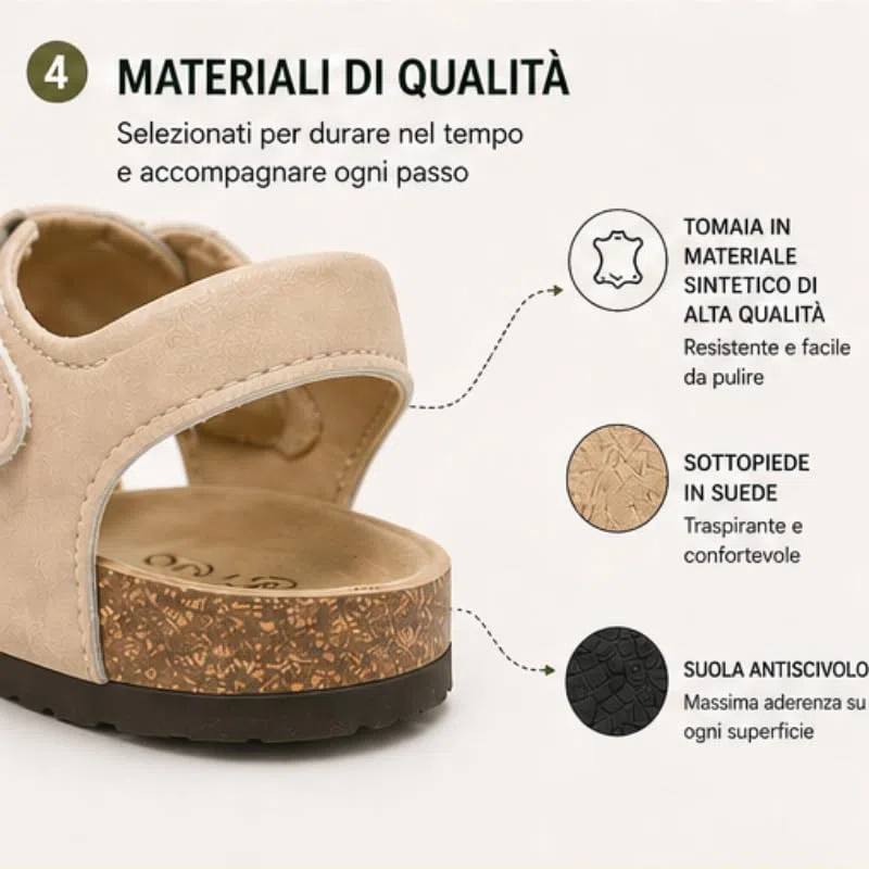 OrJana Sandali Bambini e Ragazzi con Plantare Ergonomico, Punta Chiusa, Modello a Fasce Incrociate, Taglie 20-38
