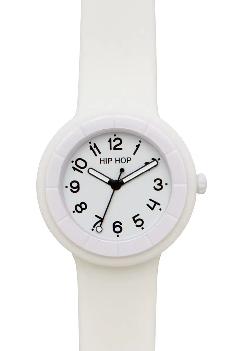 HIP HOP, Collezione Hero.Dot, Orologio Donna, Cinturino in Silicone Soft Touch Intercambiabile, Pratica Chiusura, Lunetta Bianca, Numeri Verdi, Cassa 34 mm, Movimento al Quarzo