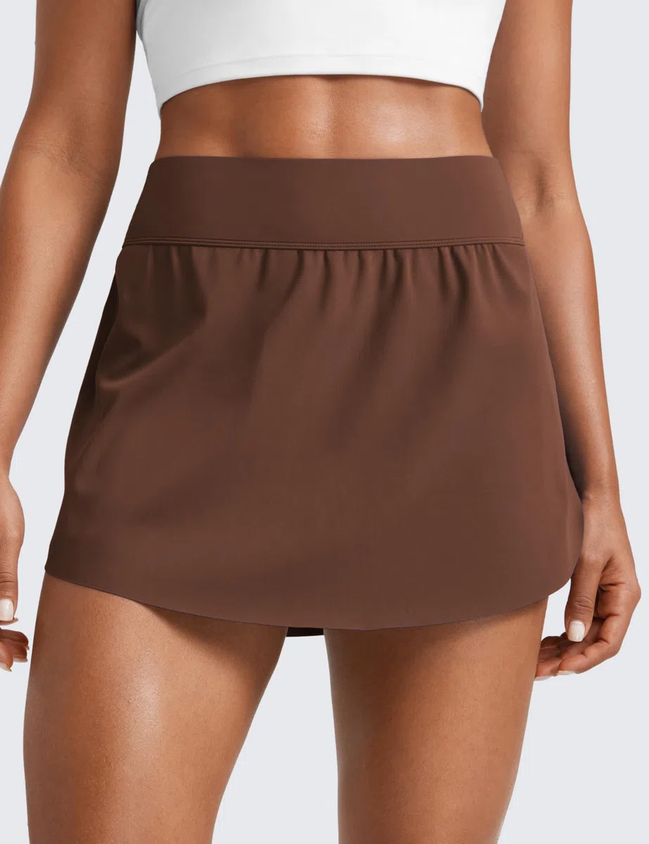 CRZ YOGA Gonne da Tennis per Donna Gonna-Pantalone a Vita Alta con Spacchi Laterali e Tasche