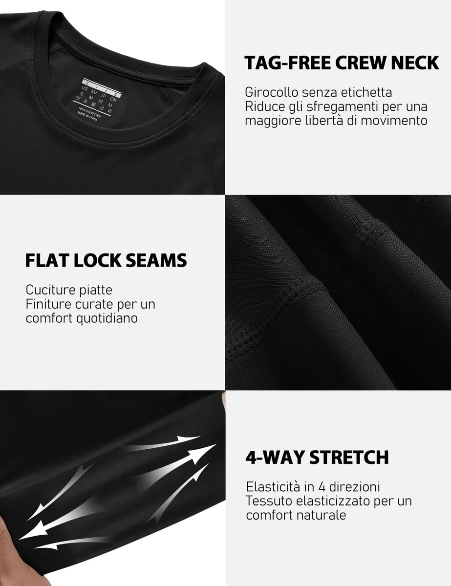 TACVASEN Maglietta Uomo a Maniche Lunga con Protezione UPF 50+ Rash Guard Magliette T-Shirt Outdoor Surfing Camicia