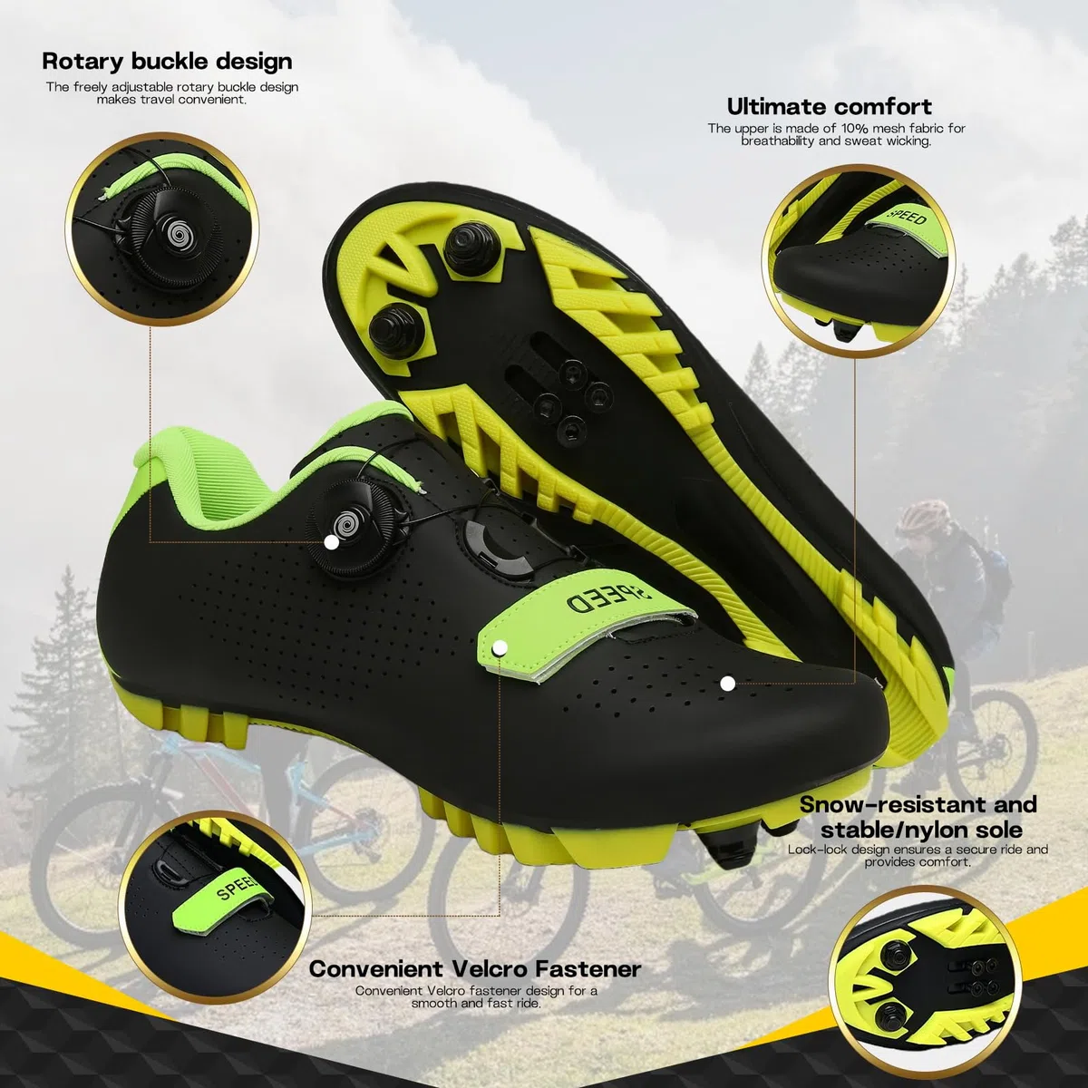 Scarpe da Ciclismo, Uomo Donna Scarponi da Mountain Bike, Scarpe da Ginnastica Outdoor MTB Professionali Compatibili con Tutti Gli SPD, Unisex Scarpe da Bicicletta