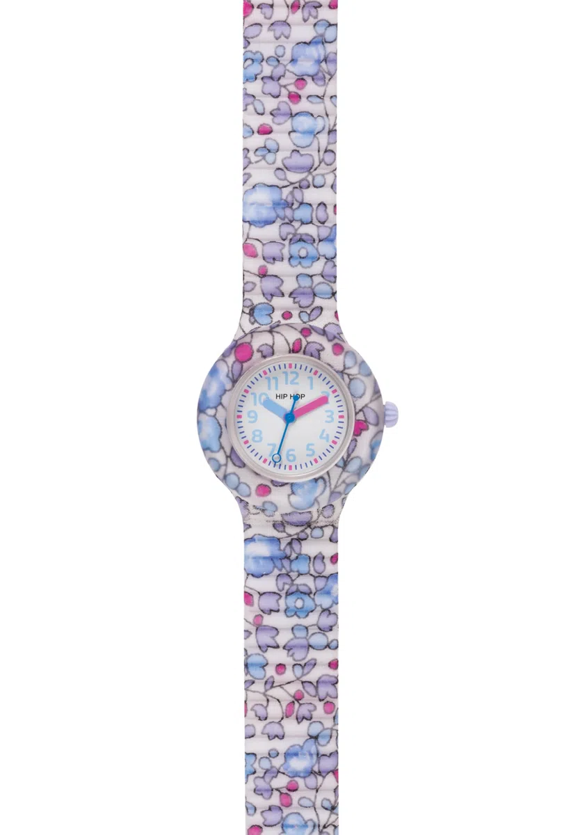 HIP HOP, Collezione Flower Power, Orologio Bambina, Cinturino in Silicone e Tessuto Liberty London, Design Floreale, Cassa 28mm, Facile da Leggere,Resistente all’Acqua