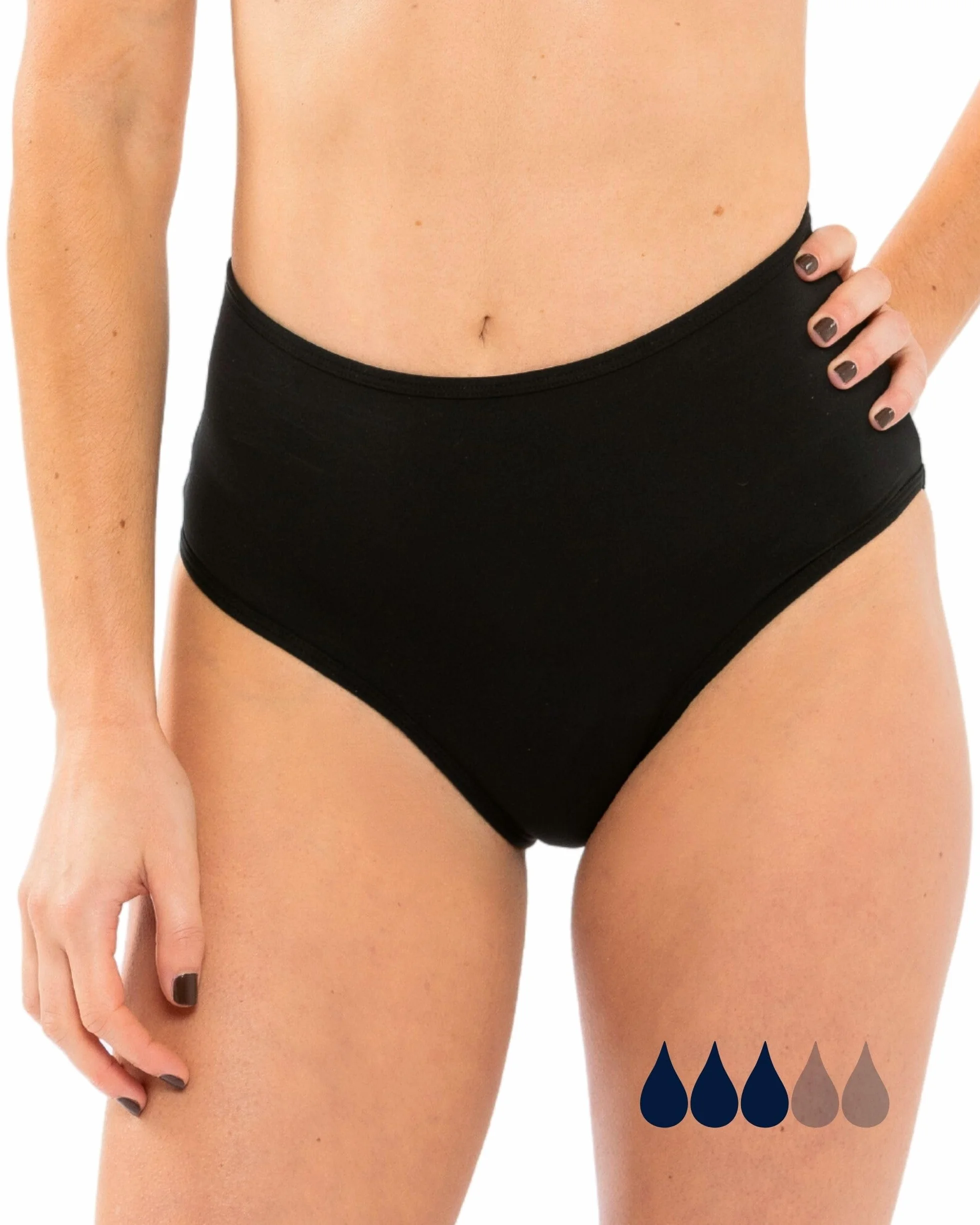 SORIO® Bikini Mestruale a Vita Alta per Donna e Ragazza - Solo Slip - Assorbente, Anti-perdite e Anti-Odore - Costume Mestruale per Ciclo Medio - Coprente, Confortevole e Discreto - Naya