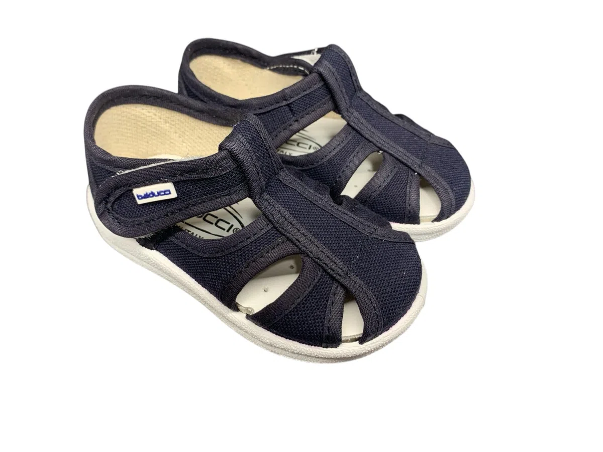 Balducci Scarpe Primi Passi in Tela, Sandalo con Chiusura a Strappo, Plantare Anatomico.NUMERI DAL 19 AL 26