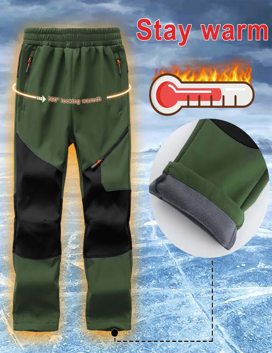 Pantaloni Neve Trekking Bambino Impermeabili Sci Pantaloni Sci Invernali Ragazze Pantaloni Escursionismo Pantaloni Traspirante da Softshell Invernali Pioggia