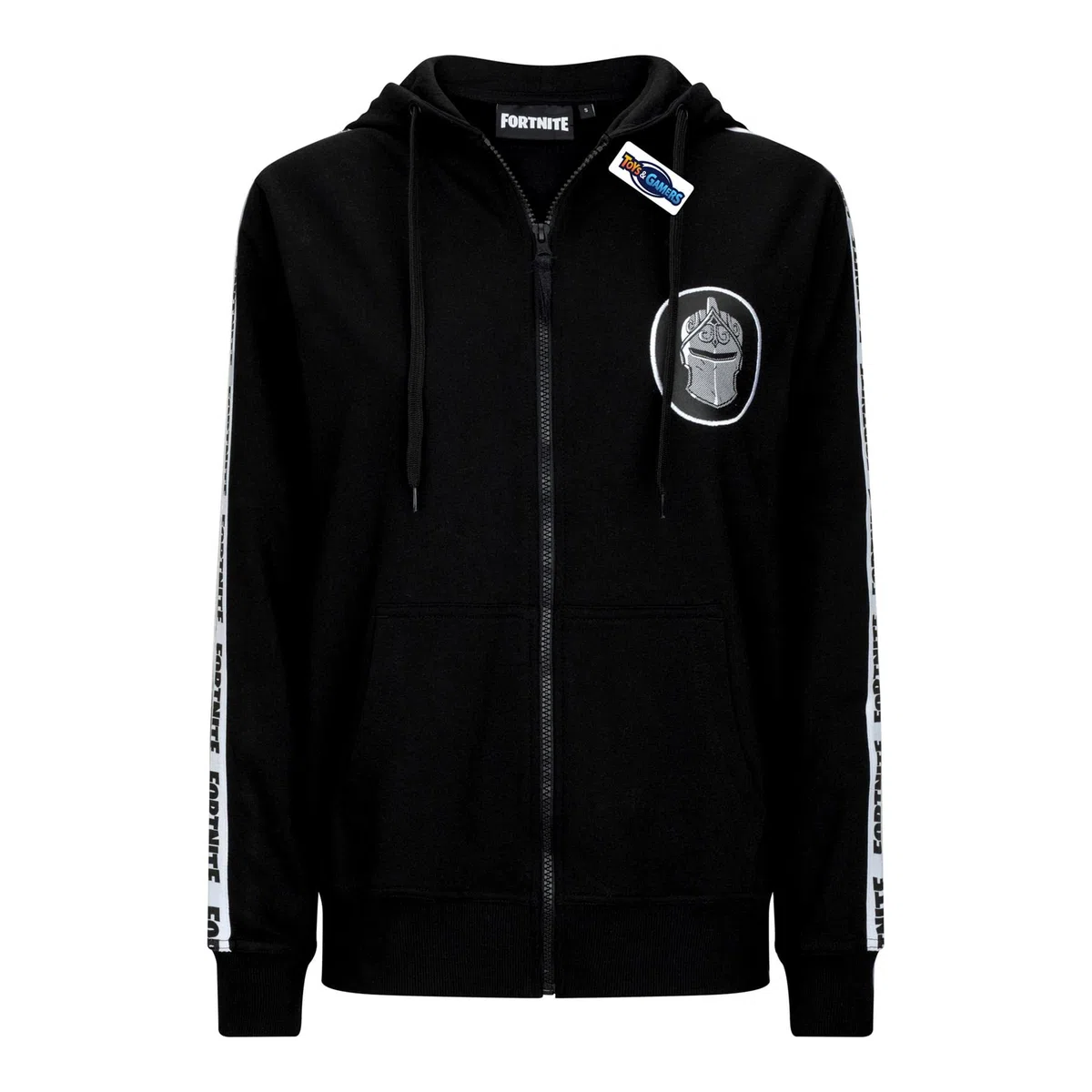 FORTNITE | Giocattoli & Gamers | KNIGHT | Nero | Maniche lunghe | Unisex adulto | Felpa con cappuccio con coulisse | Felpa con cappuccio in cotone da gioco Taglie S-XL