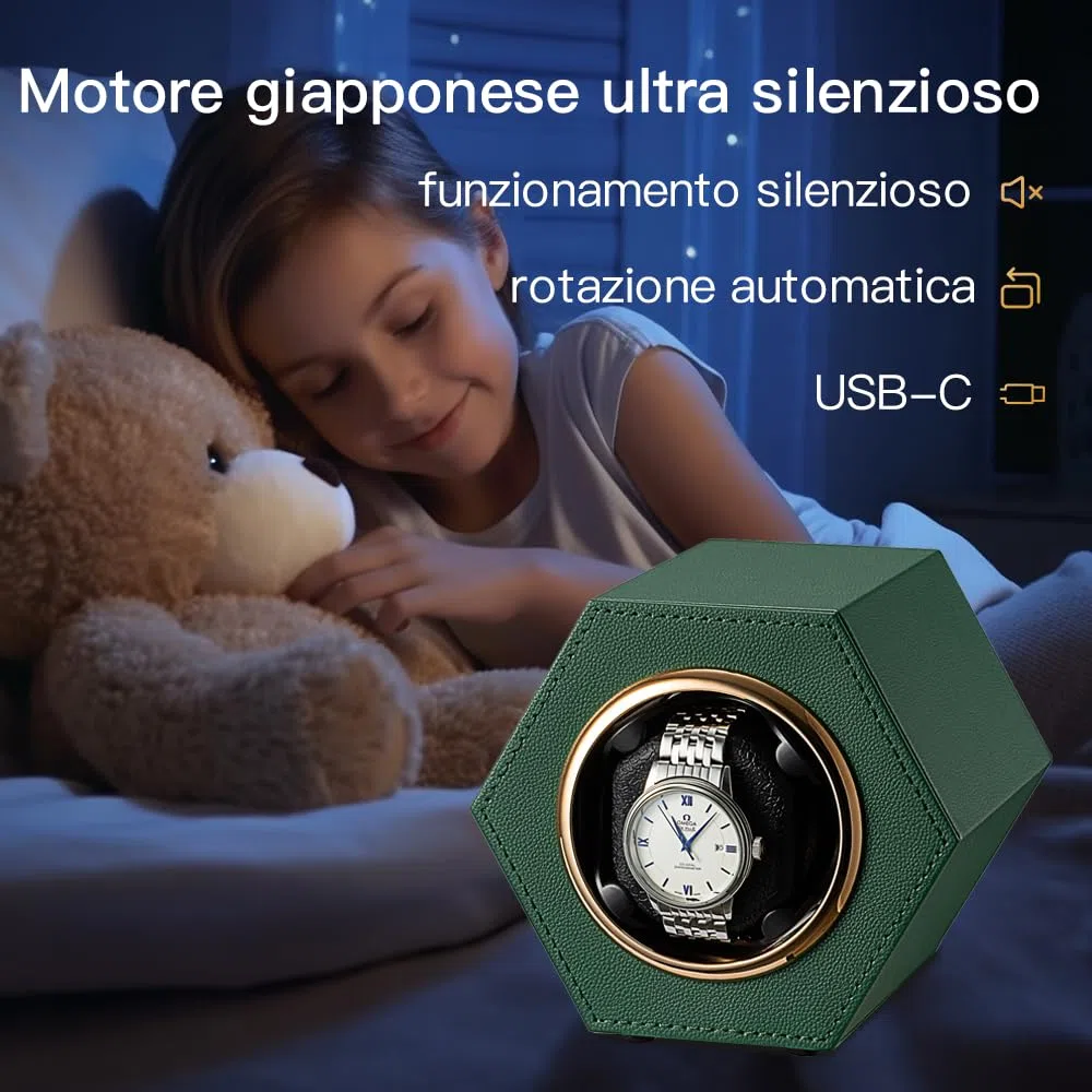 Scatola di carica automatica dell'orologio, caricatore di orologi singolo con motore Mabuchi silenzioso