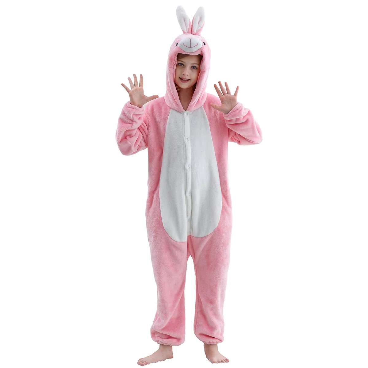 HAHASHOW Pigiama Bambini Tuta Onesie Bambina Onesie con Capucha in Morbido Ragazze Ragazzi Cartone Animato Animali Costumi Cosplay Carnevale Halloween 3-12 Anni