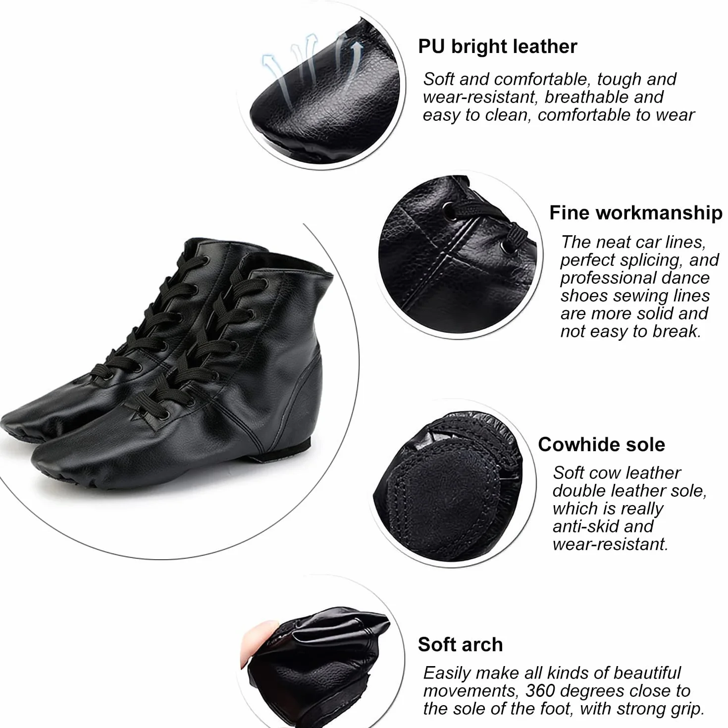 Classica in Pelle Morbido Scarpe da Ballo Jazz Swing Ballet Ginnastica Sport Fitness Allenamento Yoga per Donna Uomini