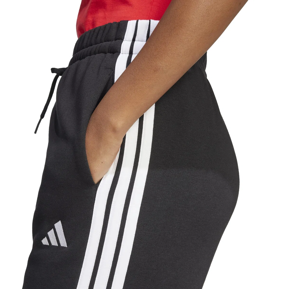 Adidas Donna Essentials 3-Stripes Open Hem Fleece Pants