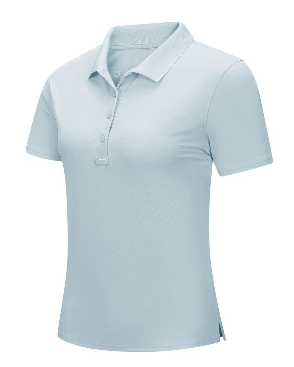 33,000ft Polo da donna, da golf, protezione solare, protezione dai raggi UV, estiva, a maniche corte, ad asciugatura rapida, per attività all'aperto, traspirante, funzionale, per golf, tennis