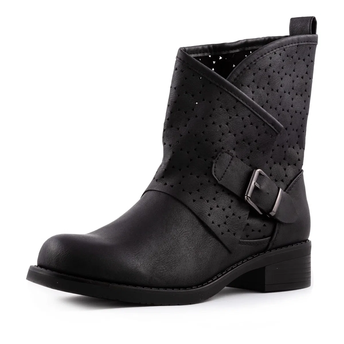 Toocool Stivali Donna Bassi Biker Motociclista Anfibi Fibbia Traforati G630