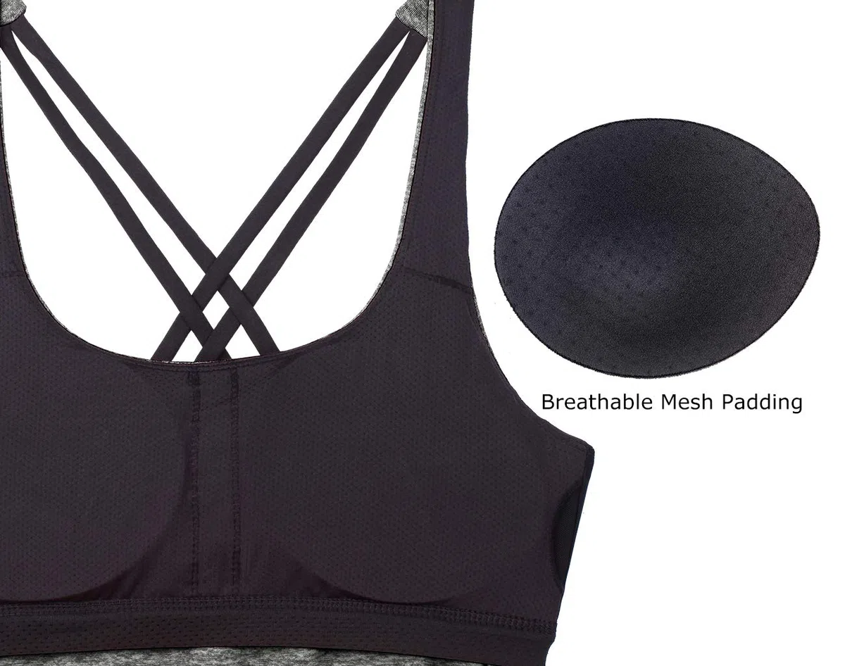 icyzone 2 in 1 Canotta Donna Sportiva con Reggiseno, Top con Imbottiture Rimovibili Senza Maniche per Fintness Palestra Yoga