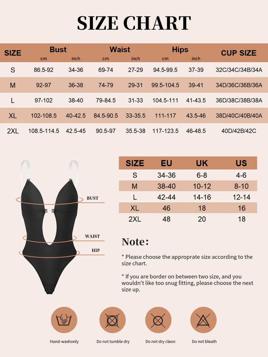 SHAPERIN Body Modellante Donna Senza Schienale Invisible Body con Reggiseno Push Up Bodysuit Shapewear Perizoma
