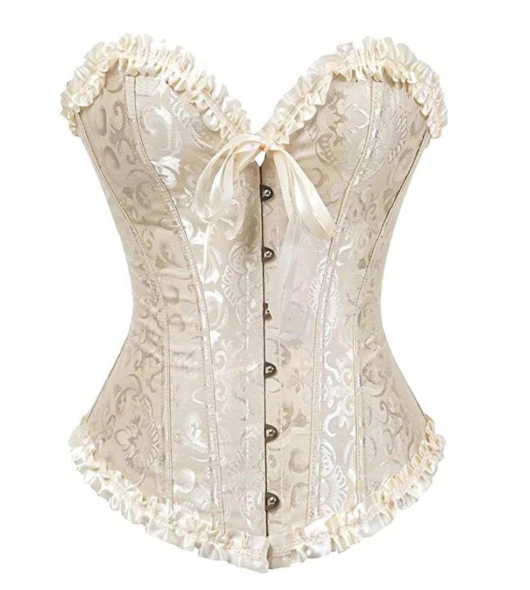 Corsetto Donna Sexy Burlesque Overbust Corsetti Bustino per Halloween, Carnevale e Feste
