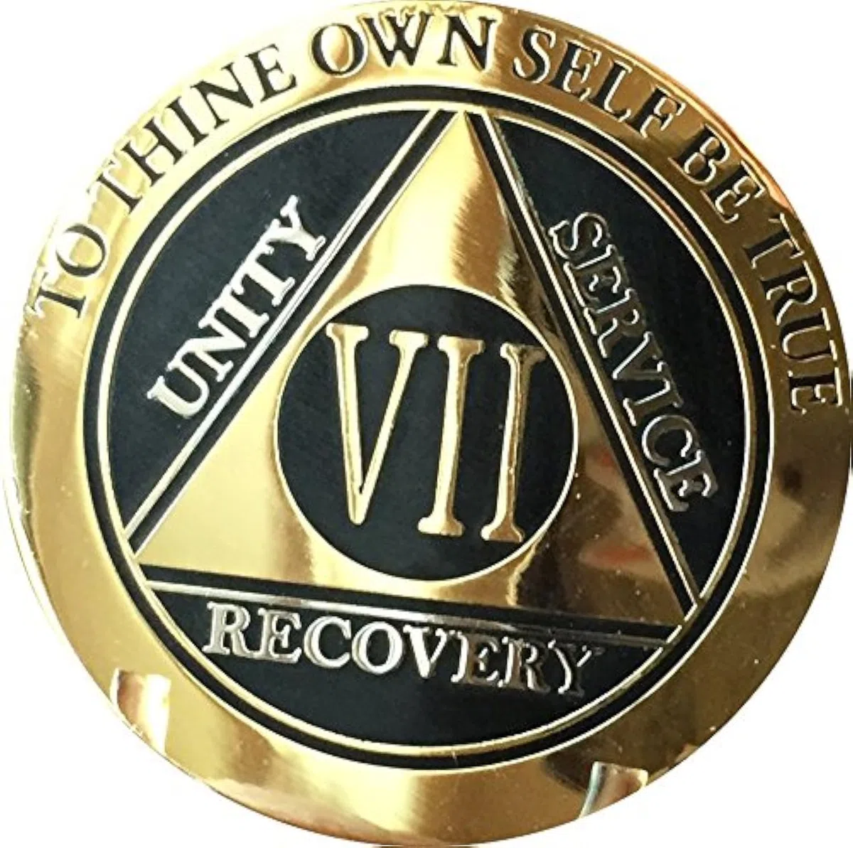 RecoveryChip Chip anonimo biplaccato argento dell'oro nero elegante del medaglione AA di 7 anni degli alcolisti