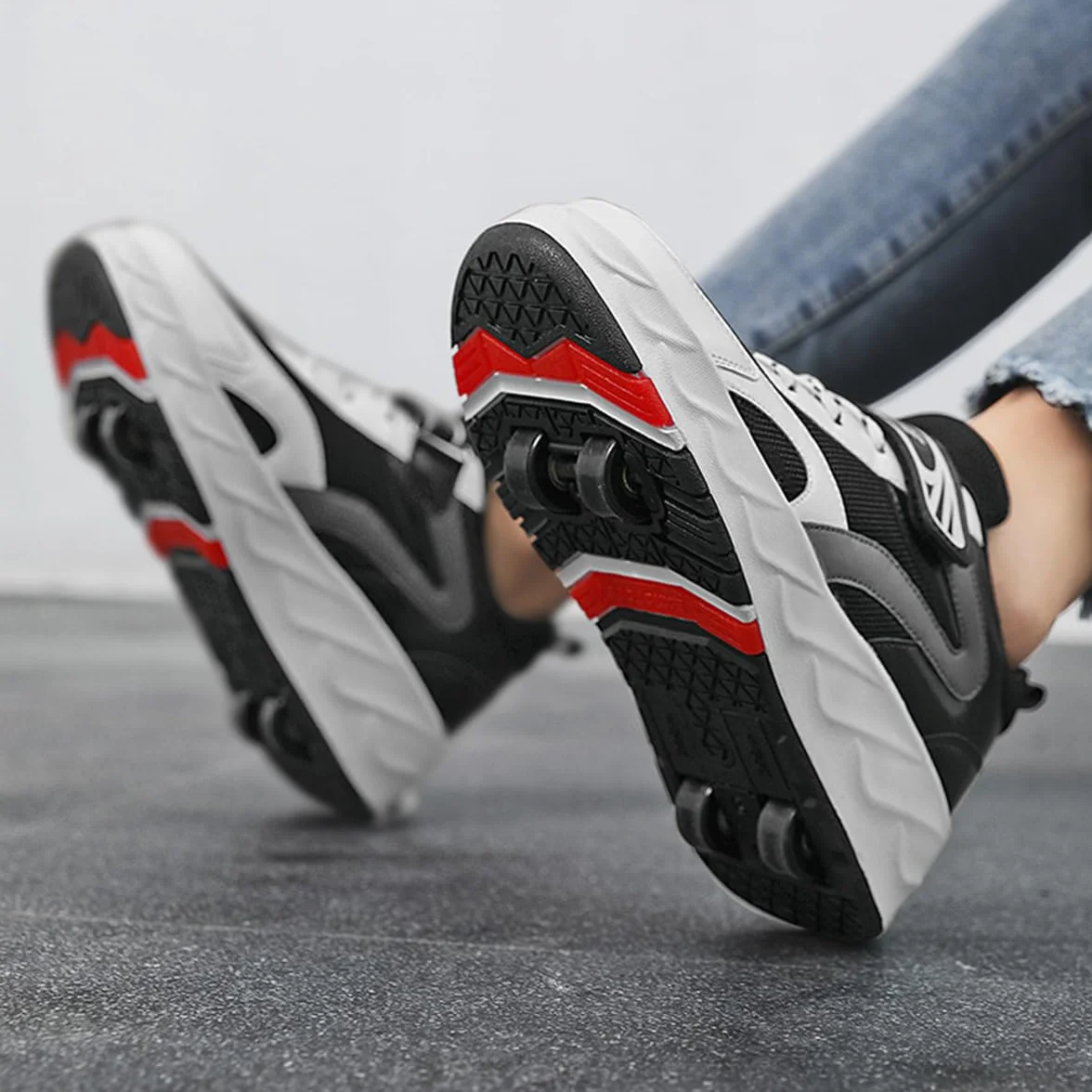 Mateju Scarpe con Rotelle Bambino Bambina Sportive Scarpe da Skateboard, Rotelle a Scomparsa Skateboard Sneakers Scarpe da Ginnastica da Pattini per Ragazzo e Ragazza 29-43 EU