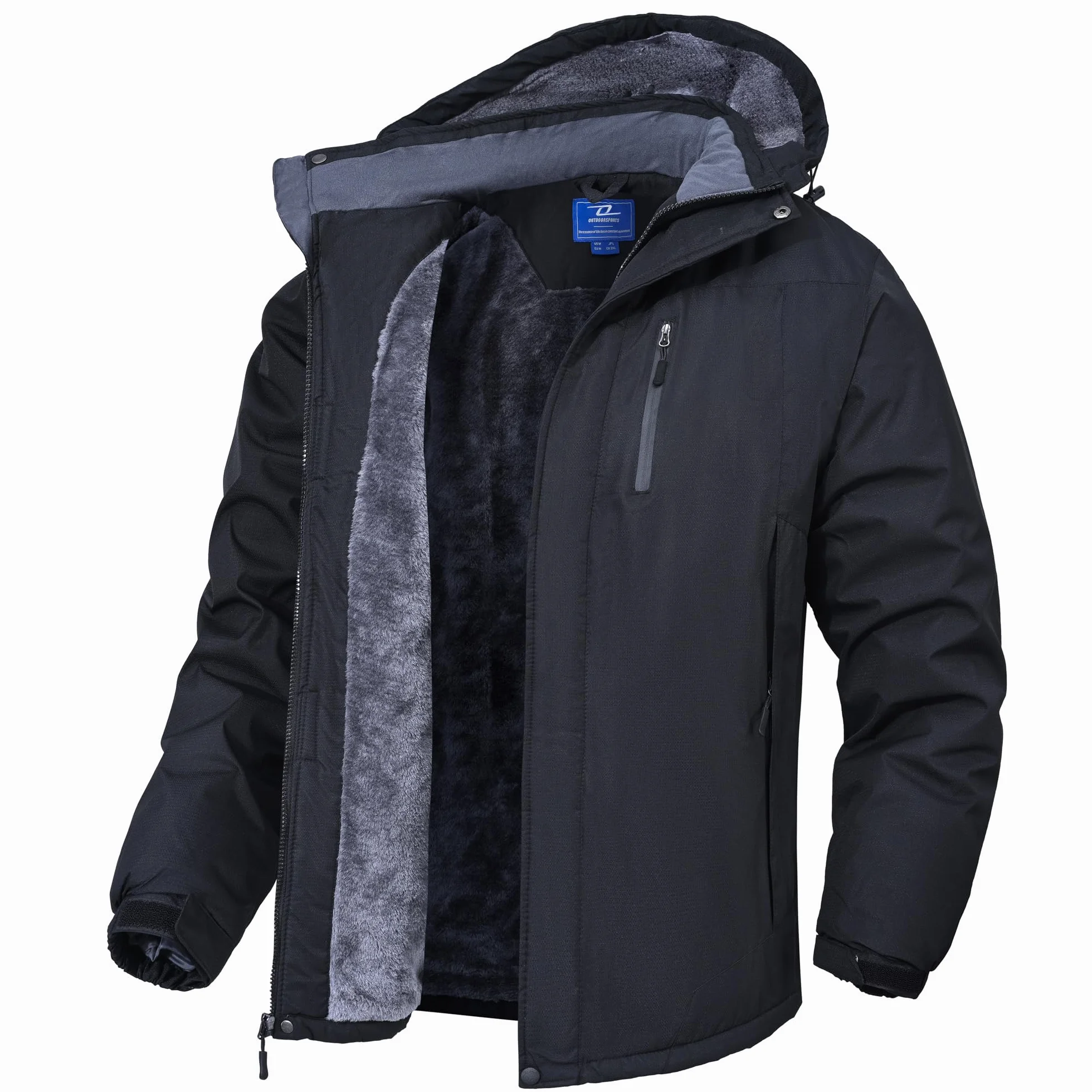 Zoofly Giacca Da Uomo Invernale Impermeabile Montagna Giacca Sci Uomo Attività Traspirante Con Multi-Tasche Calda Cappuccio Cappotto