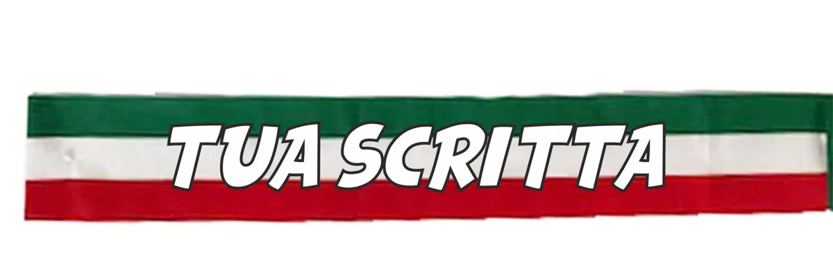PELUSCIAMO Fascia Tricolore da Sindaco | Personalizzabile Con Scritta | Modello Repubblica Frangia Argento o Oro 100% Made in Italy Da Adulto PS 04627-05185