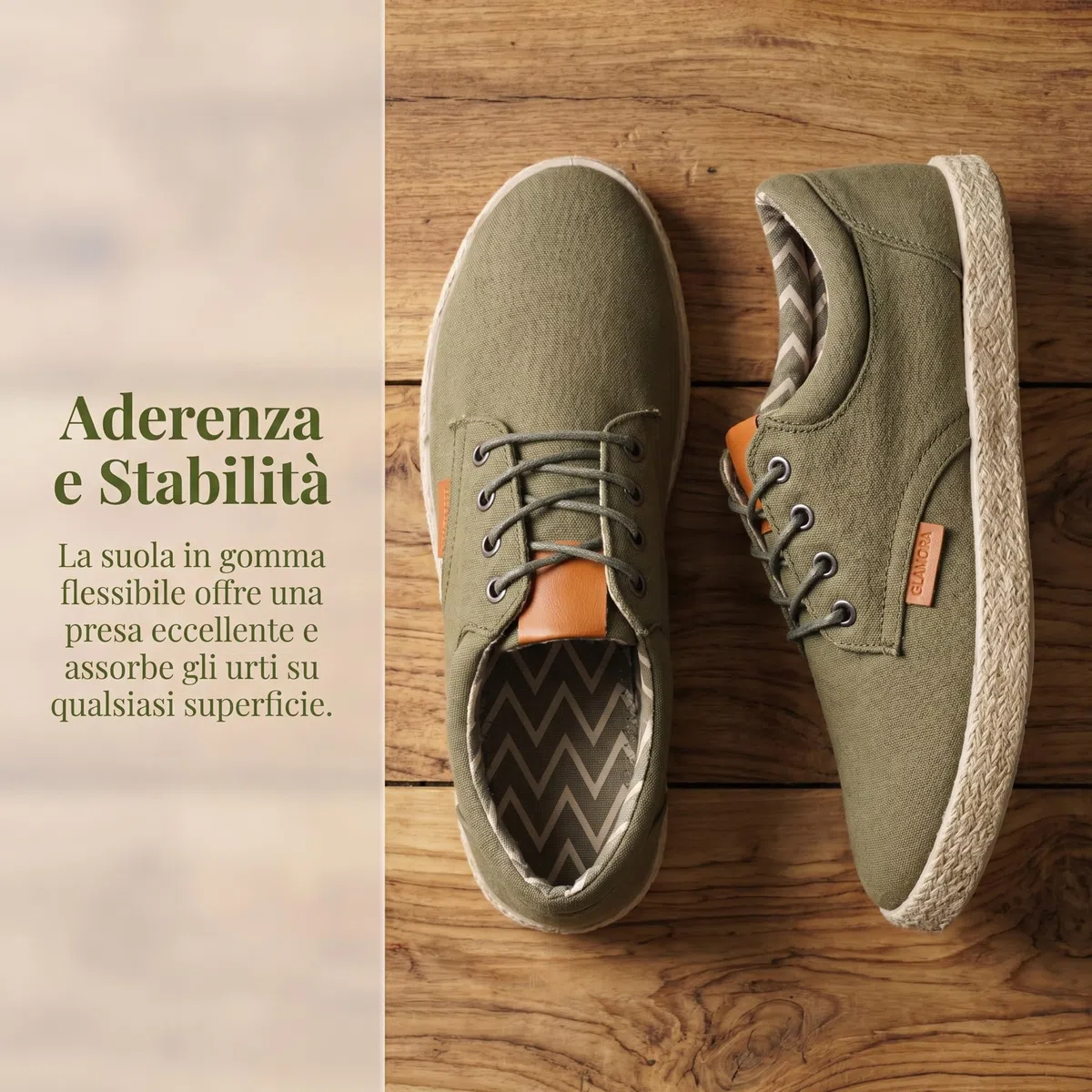 GLAMORA Scarpe da uomo in tela con lacci, alpargata, casual, in tela, leggere, traspiranti, suola in gomma, effetto sparto, flessibili, comode per l'estate