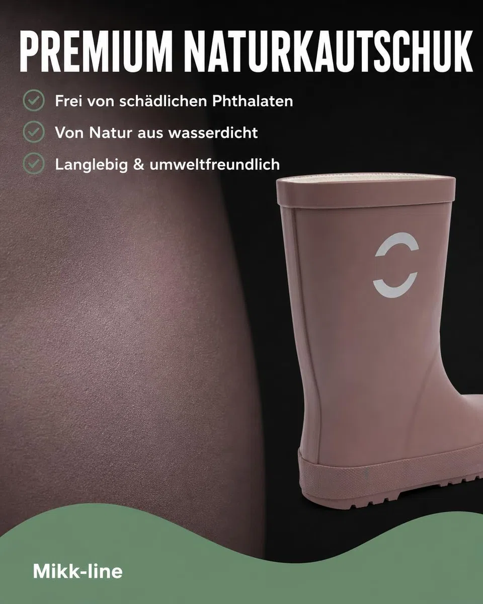 Mikk-line Stivali di gomma per bambini Bare Foot | Stivali da pioggia per bambini imbottiti | Stivali di gomma imbottiti per bambini | Stivali di gomma impermeabili | Scarpe da pioggia e stivali per