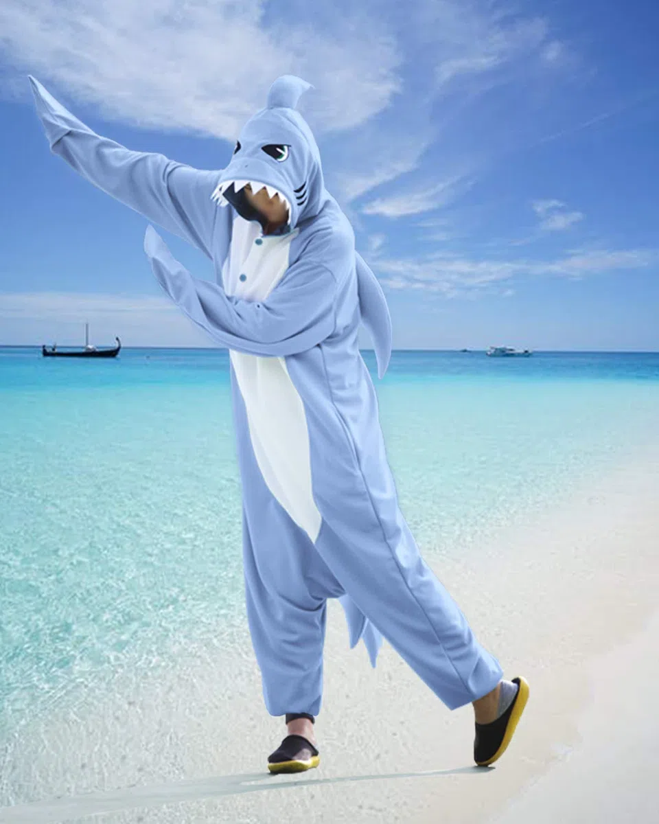 wotogold Pigiama di Squalo Animale Costumi Cosplay per adulti unisex