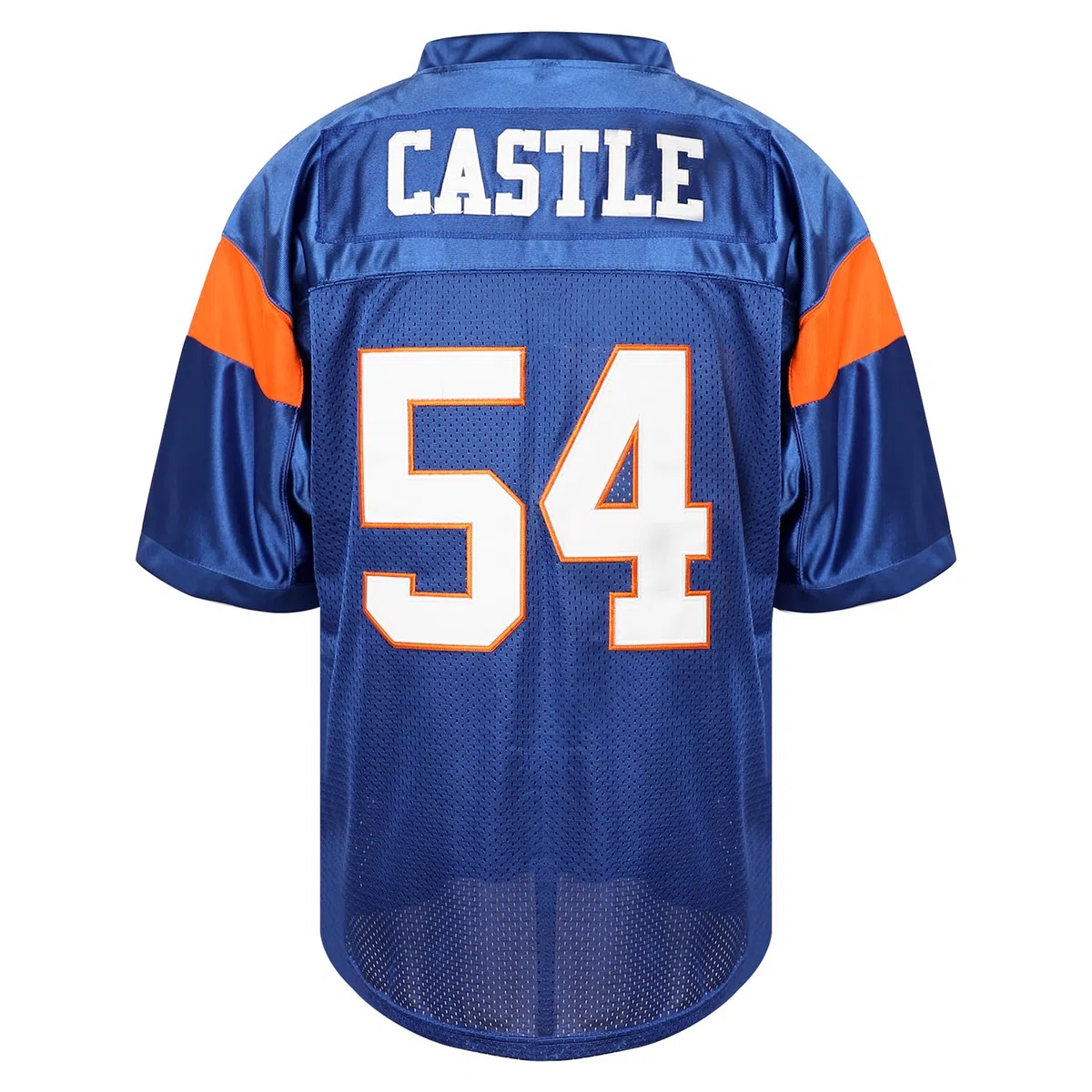 Blue Mountain State 54 Thad Castle - Maglia da calcio, colore: Blu/Bianco