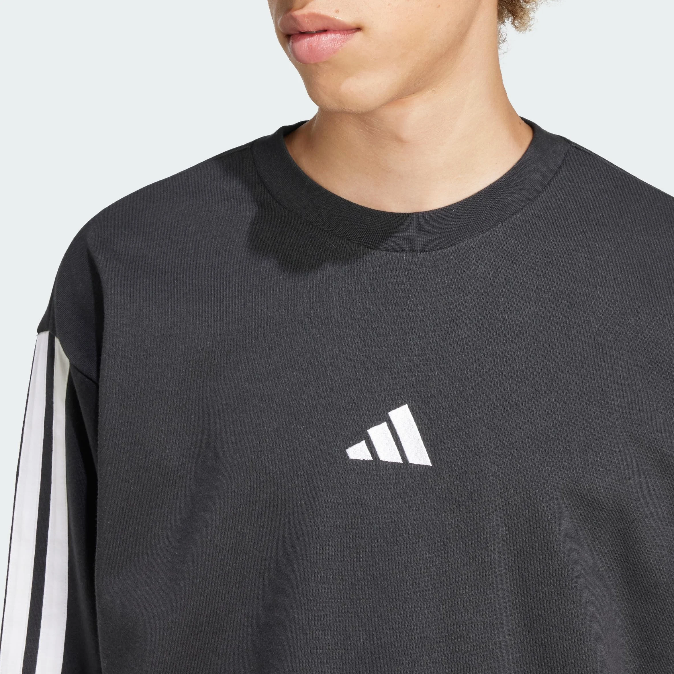 adidas Essential Three Stripes French Terry Sweatshirt Maglia di Tuta Uomo
