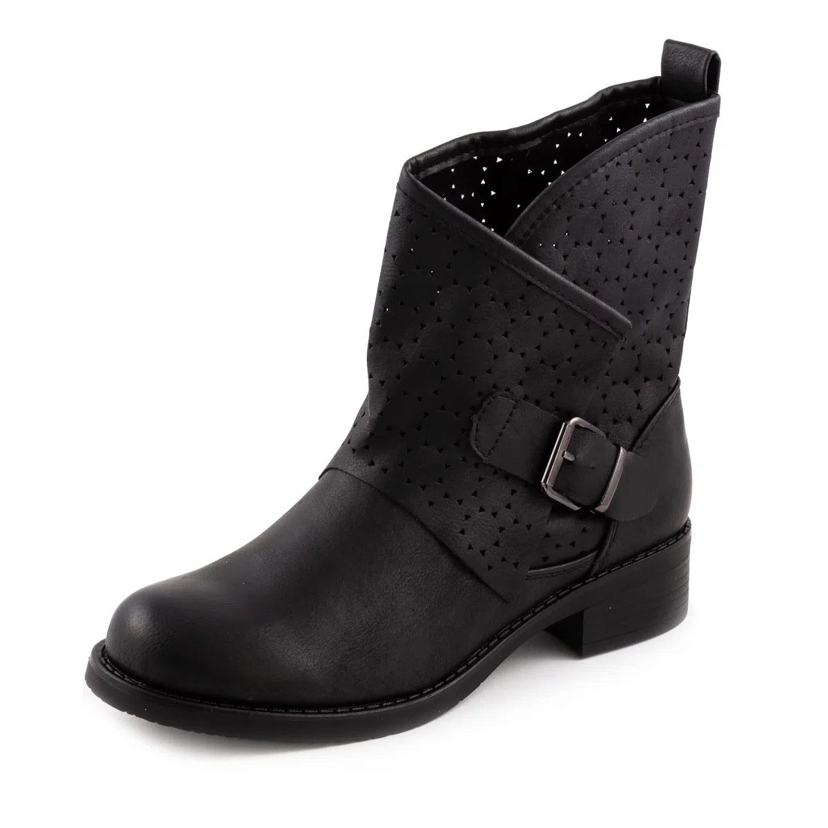 Toocool Stivali Donna Bassi Biker Motociclista Anfibi Fibbia Traforati G630