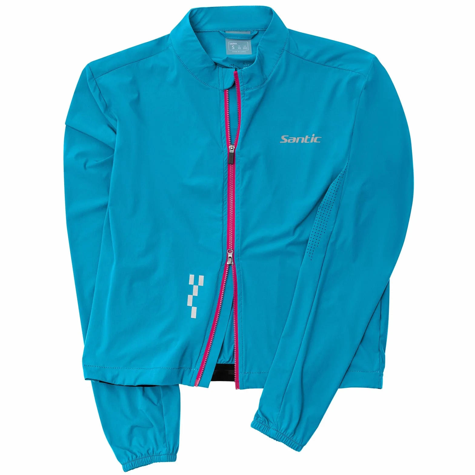 Santic Giacca da ciclismo da donna, per ciclismo, corsa, traspirante, leggera, protezione UV, per ciclismo, riflettente, da corsa