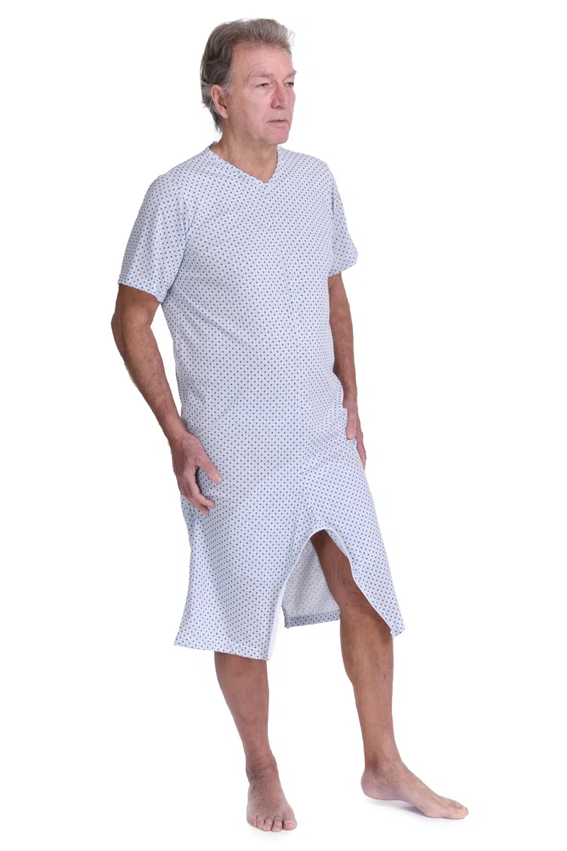 FERRUCCI COMFORT Pigiama Tutone Sanitario Estivo con 3 Zip in Cotone a Maniche Corte e Pantalone Corto - 9008/6 - Made in Italy - Adatto agli Anziani