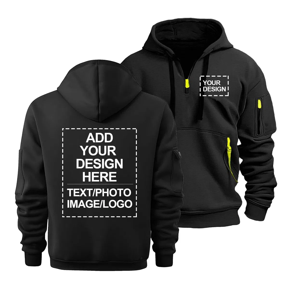 Maglione Logo Personalizzato Abbigliamento Lavoro Cerniera 1/4 Felpe Cappuccio da Uomo Testo Personalizzato Immagini Felpe Tute da Ginnastica Casual Taglie Forti Cappotto