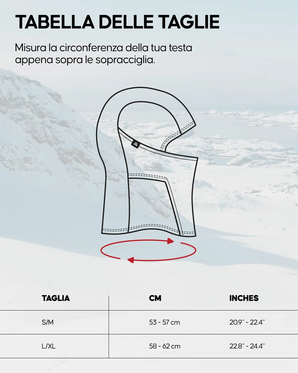 DANISH ENDURANCE Passamontagna Moto Invernale 100% Lana Merino, Balaclava Copertura Viso Regolabile, Ski Mask, Ideale per il Freddo e all'Aperto, Unisex