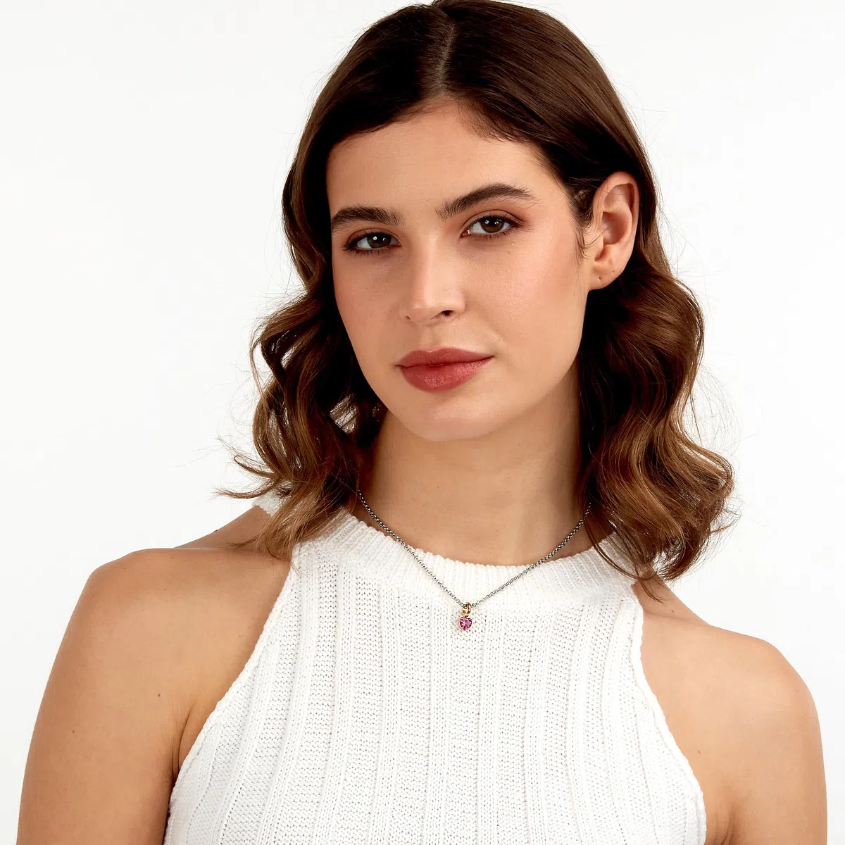 Morellato Collana Donna Cuore in Acciaio, Zirconi, Collezione DROPS, Regalo Donna - SCZ1355