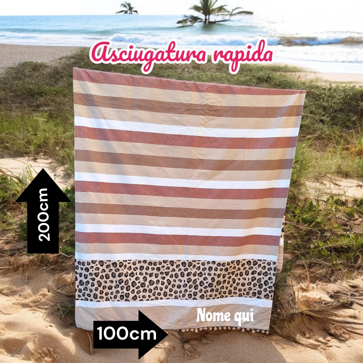 Borsa mare con telo personalizzabile con ricamo. Borsa in Juta e telo mare Idea regalo donna. Edizione limitata