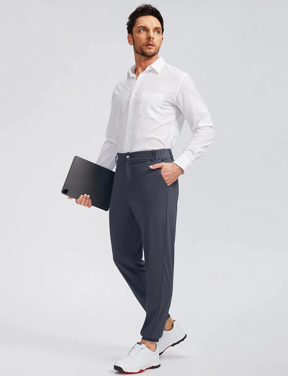 Soothfeel, Pantaloni da golf da uomo con 5 tasche, aderenti, elasticizzati, da corsa, da viaggio, da lavoro