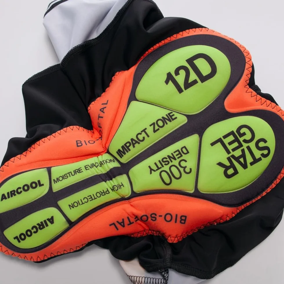 Set da ciclismo da uomo, composto da maglia da ciclismo 12D con imbottitura in gel + salopette con pantaloni e kit di abbigliamento per mountain bike, ad asciugatura rapida