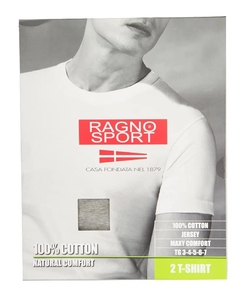 Ragno Confezione da 2 Magliette da Uomo a Maniche Corte Girocollo in Cotone Bipack Articolo 601415