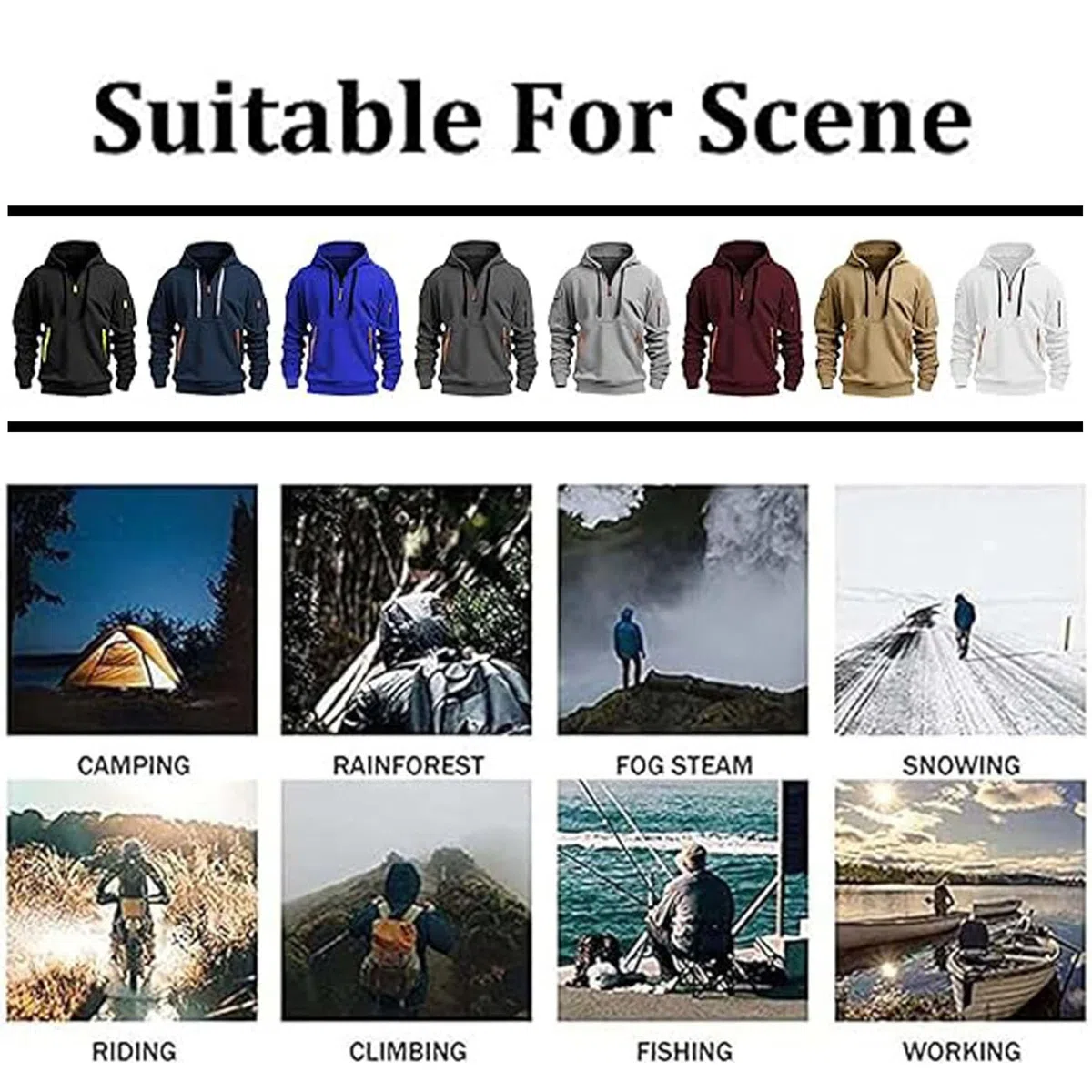 Maglione Logo Personalizzato Abbigliamento Lavoro Cerniera 1/4 Felpe Cappuccio da Uomo Testo Personalizzato Immagini Felpe Tute da Ginnastica Casual Taglie Forti Cappotto