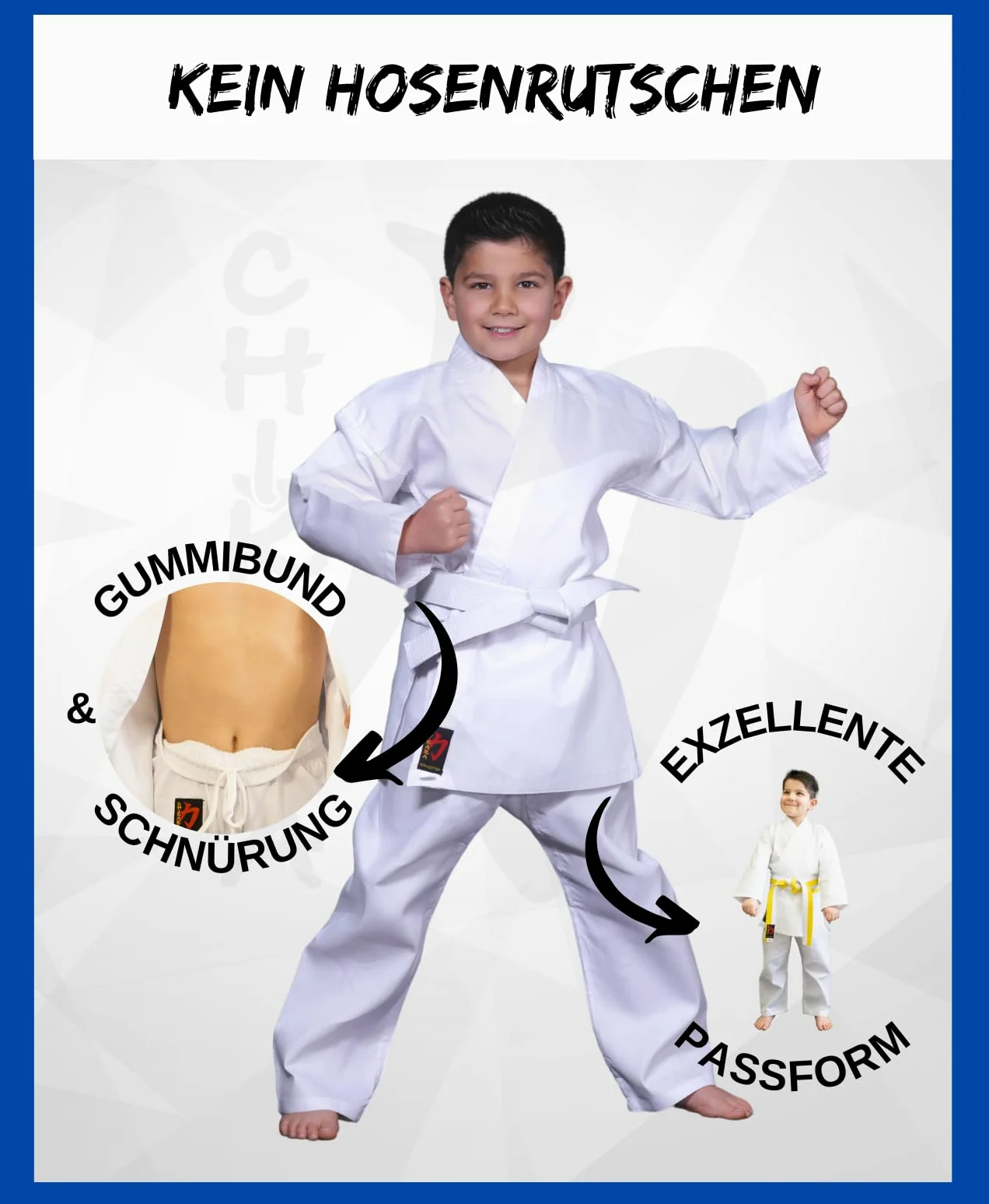 Chikara Tuta da karate bambini bianco, abito da karate ragazzi, abito da karate, tuta da karate per bambini in cotone, tuta da arti marziali bambini
