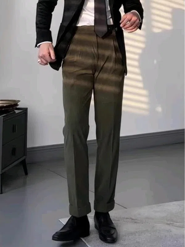 Pantaloni Velluto a Coste da Abito Uomo Eleganti Vintage Chino Pantalone Taglio Dritto Pantaloni da Lavoro